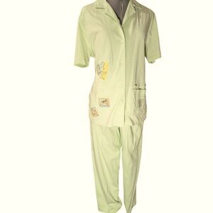 Vintage onque casuals cottage core green‎ outfit women's size medium